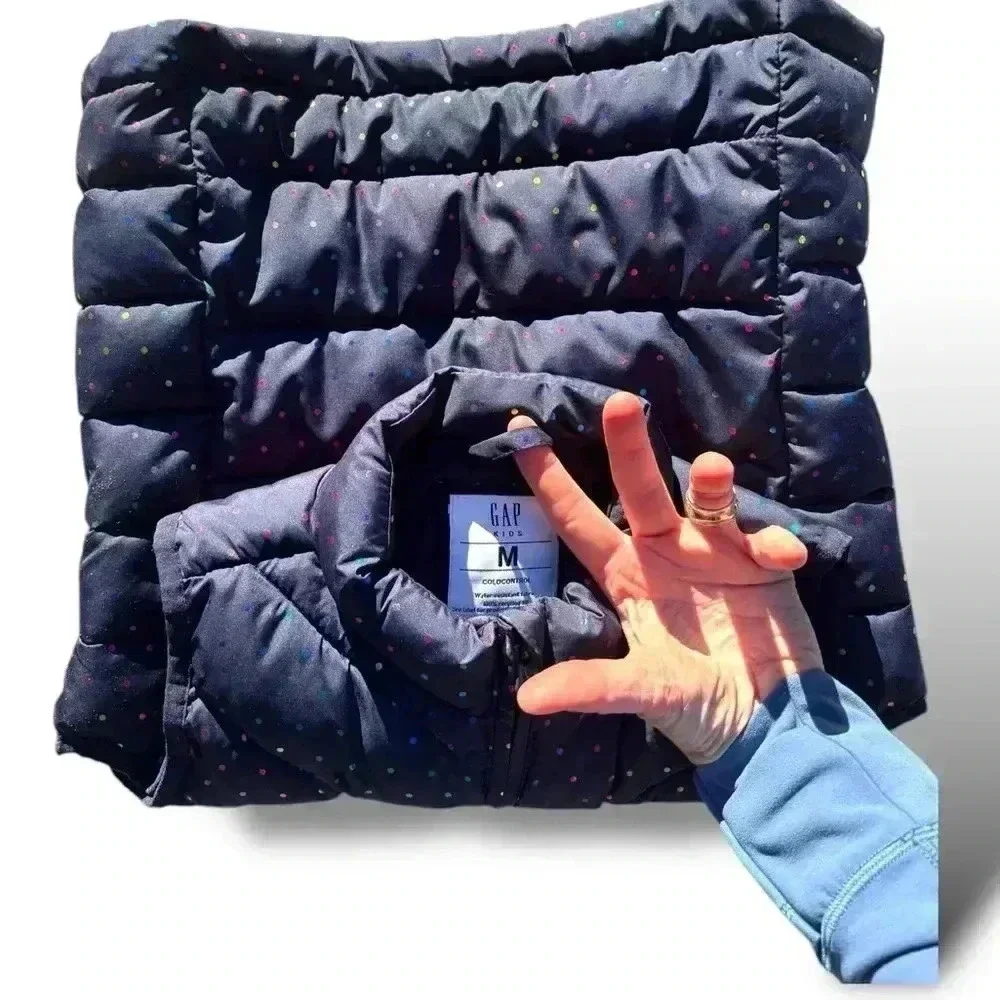 Gap Kids M (8-9yo) Cold Control Water Resistant blue puffer vest.